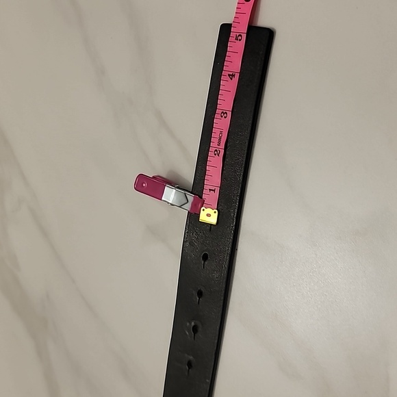 DIESEL 34 Vintage Y2K Black Leather Unisex Edgy Rocker Goth Silver Belt Buckle - Picture 15 of 16